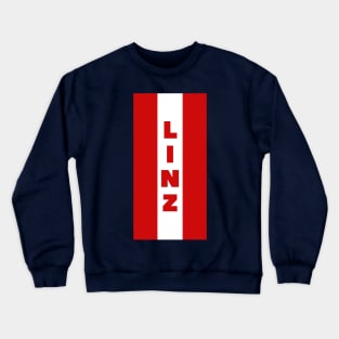 Linz City in Austrian Flag Vertical Crewneck Sweatshirt